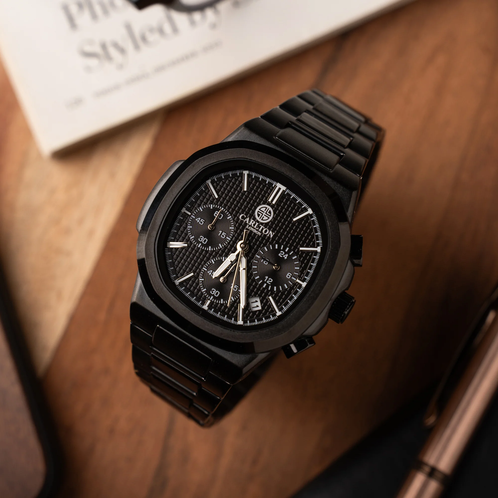 Parker: Men's All-Black Analog Watch - CLSDBLKM - Image 7