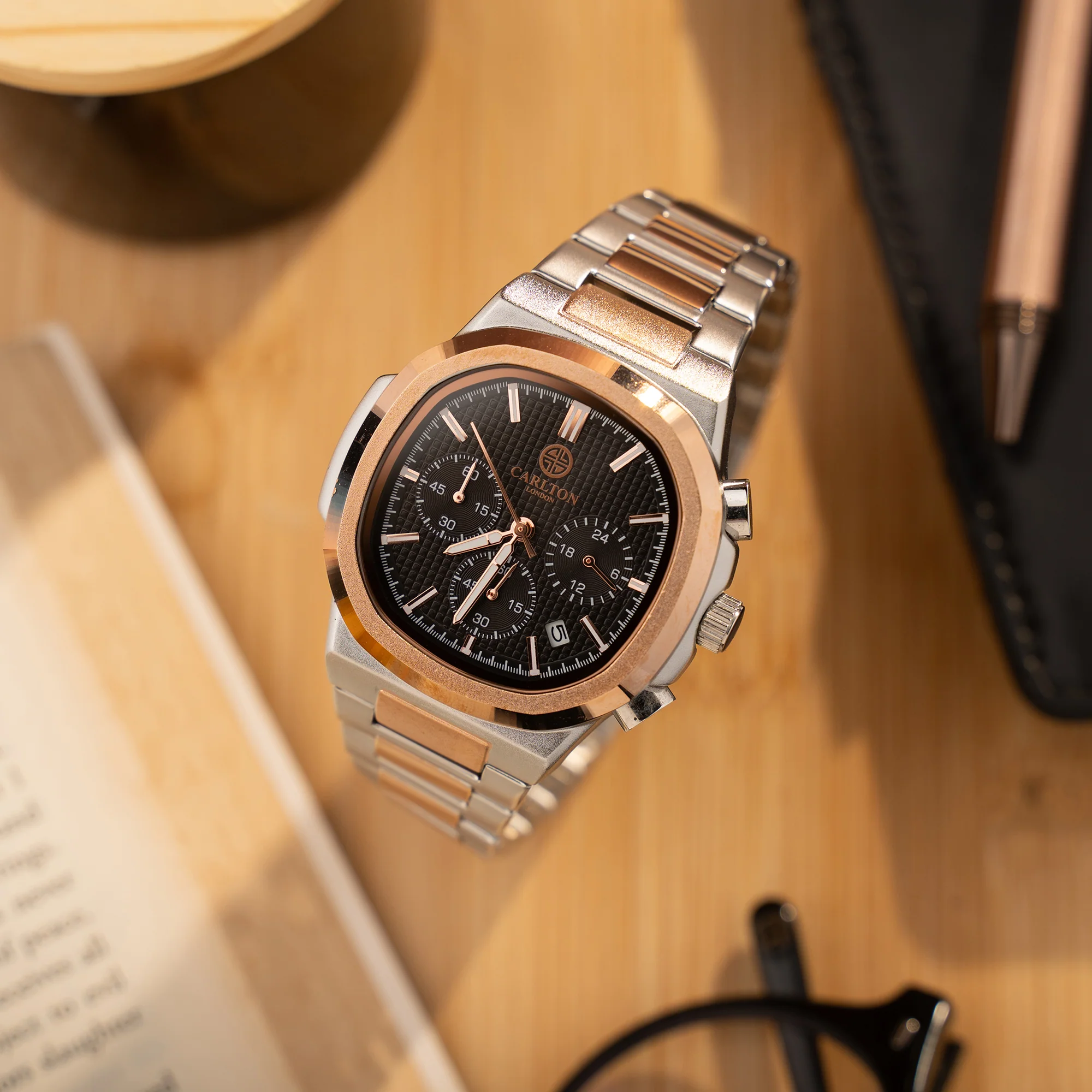 Parker: Men's Dual Tone Black Dial Analog Watch - CLSDTBLKM - Image 6