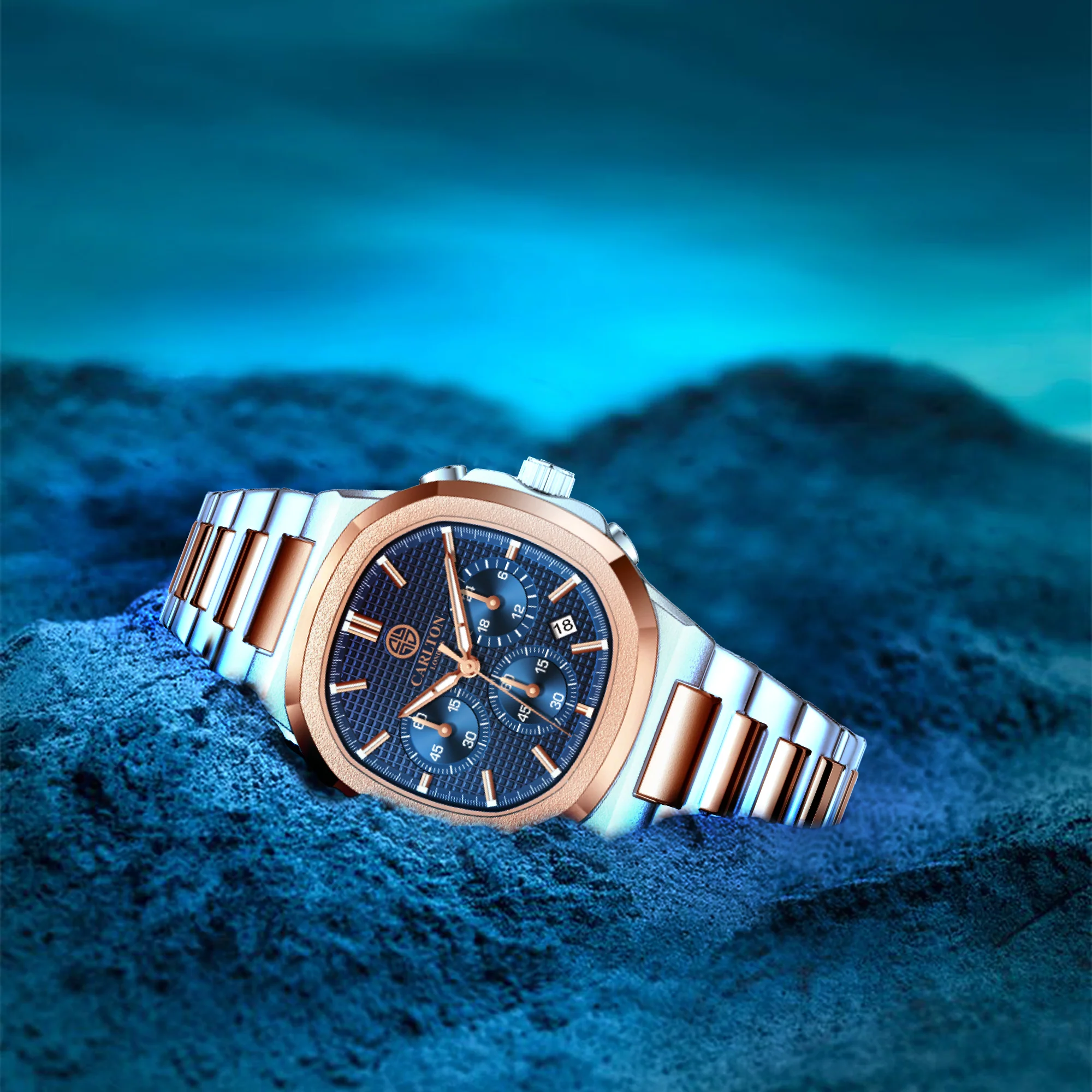 Parker: Men's Dual Tone - Blue Dial Analog Watch - CLSDTBLUM - Image 7