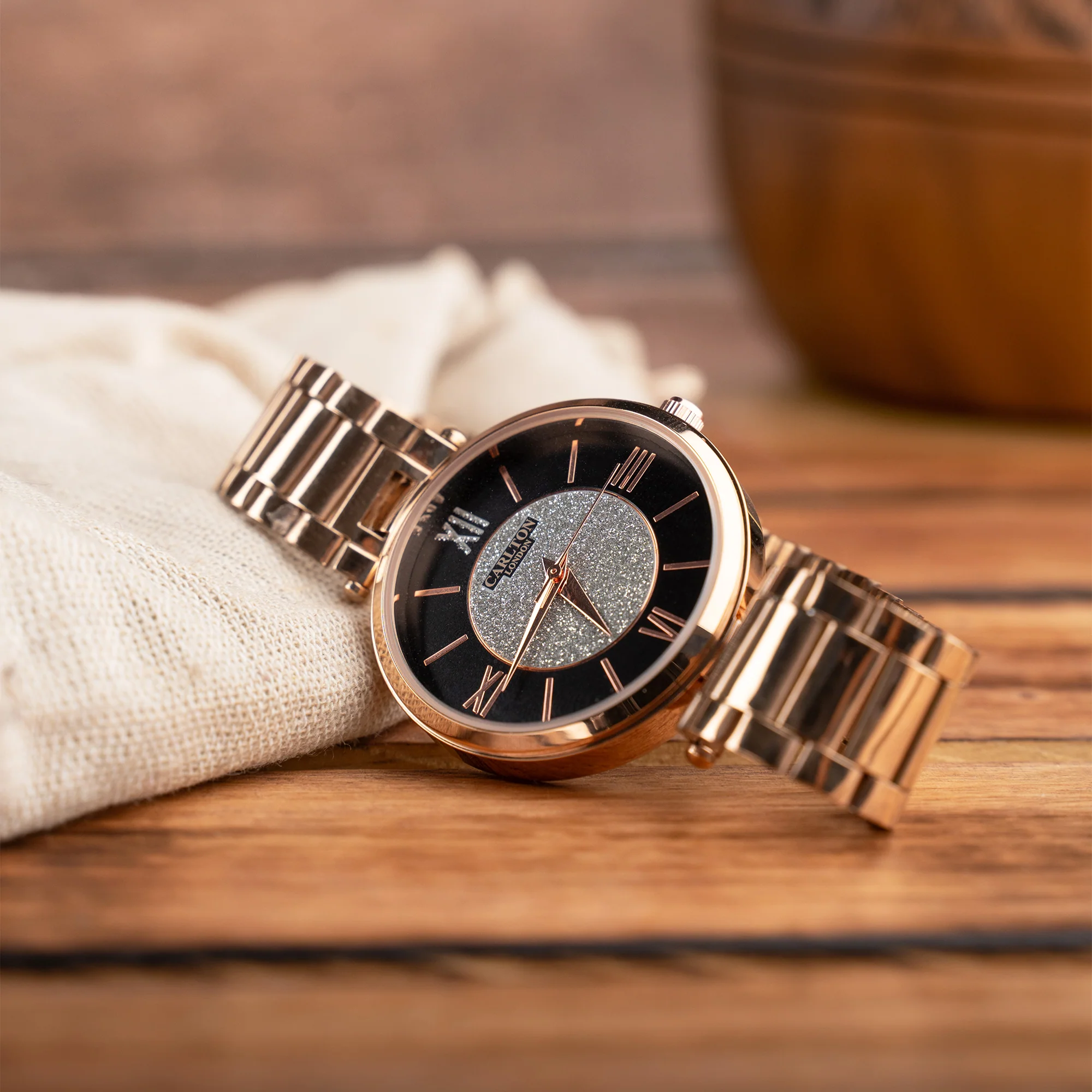 Sabrina: Women's Rose Gold/Black Analog Watch - CLRGSBLK - Image 2