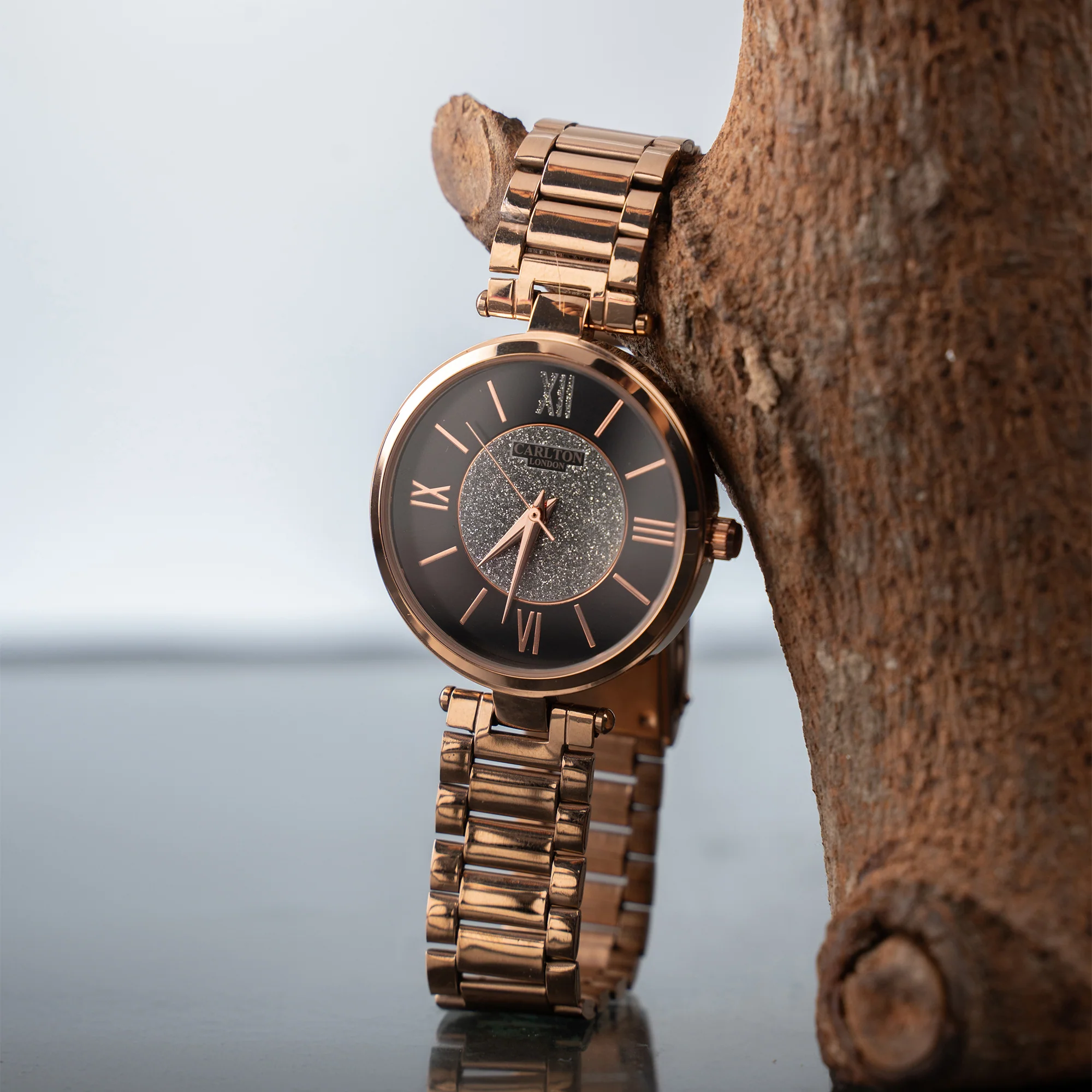 Sabrina: Women's Rose Gold/Black Analog Watch - CLRGSBLK - Image 4