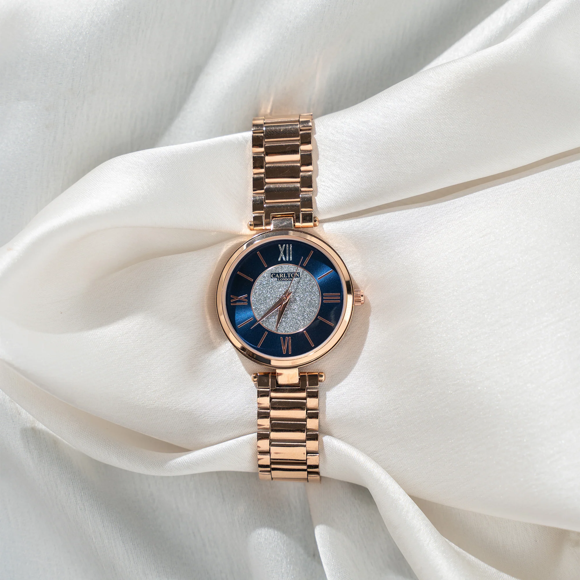 Sabrina: Women's Rose Gold/Blue Analog Watch - CLRGSBLU - Image 3