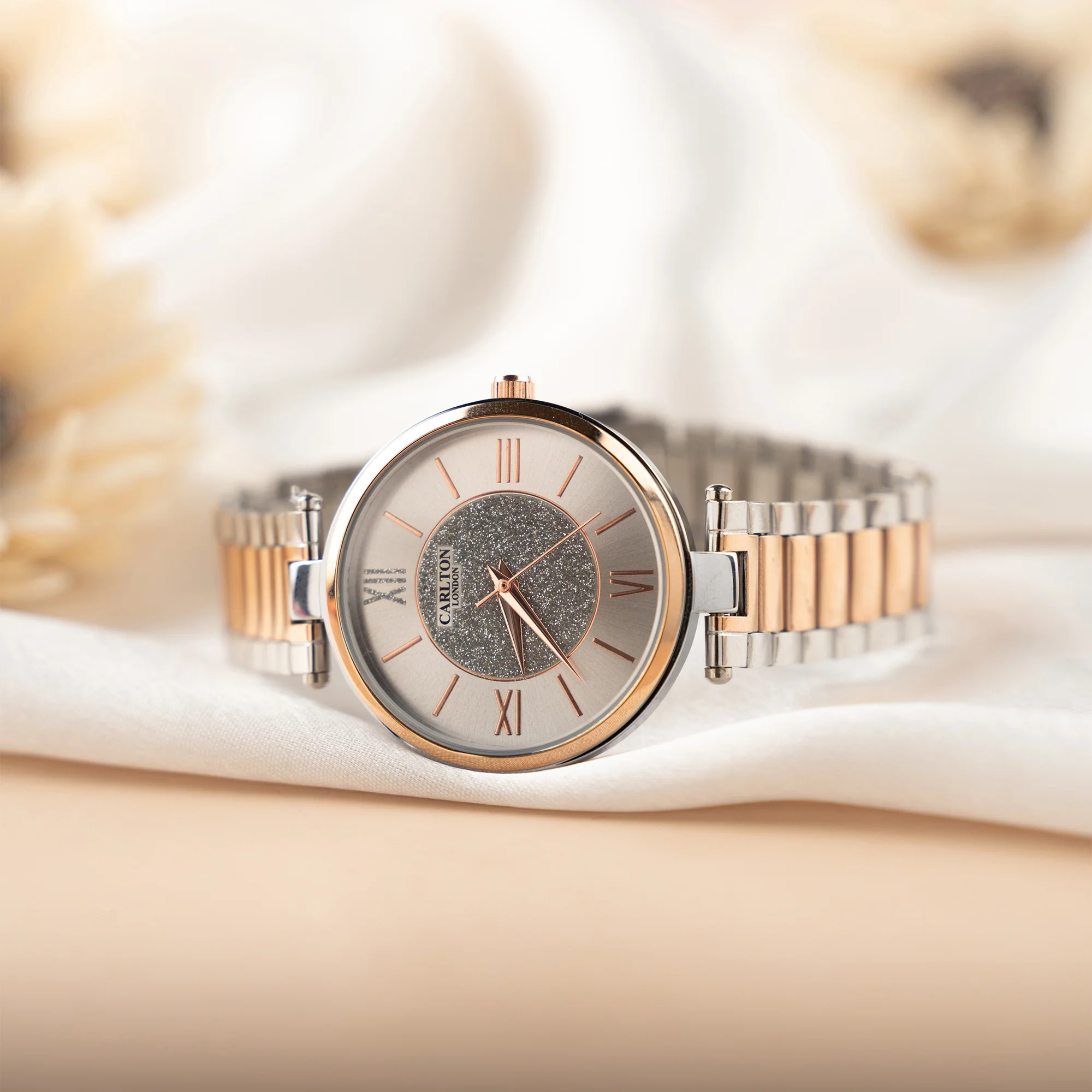 Sabrina: Women's Gold/Silver Analog Watch - CLTTSRGS - Image 3