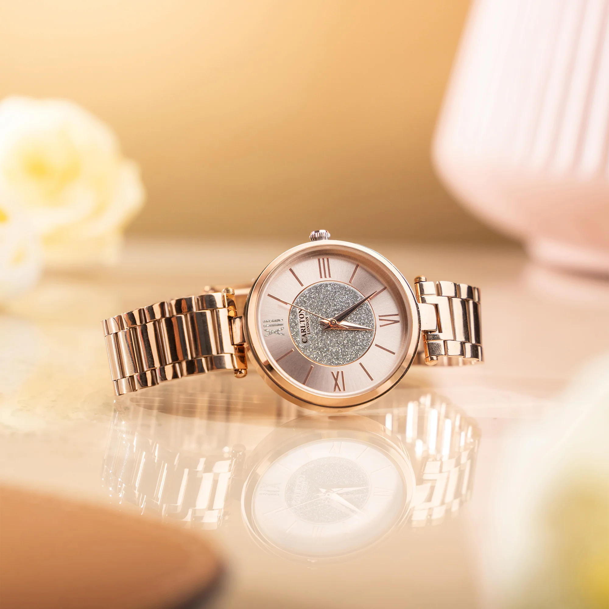Sabrina: Women's Rose Gold Analog Watch - CLRGSPNK - Image 3