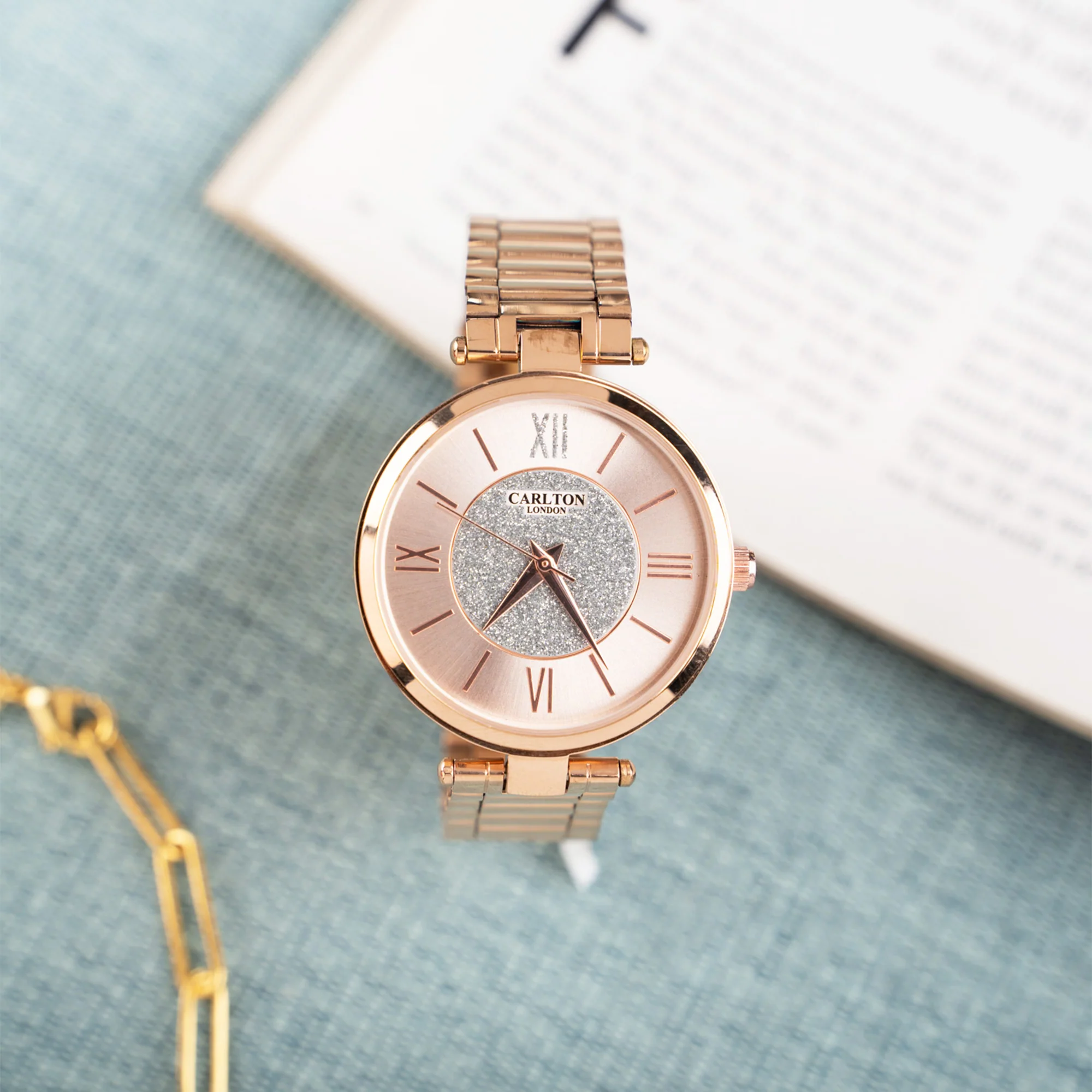 Sabrina: Women's Rose Gold Analog Watch - CLRGSPNK - Image 4