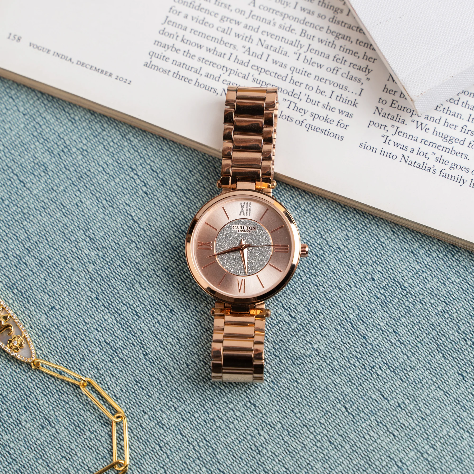 Sabrina: Women's Rose Gold Analog Watch - CLRGSPNK - Image 6