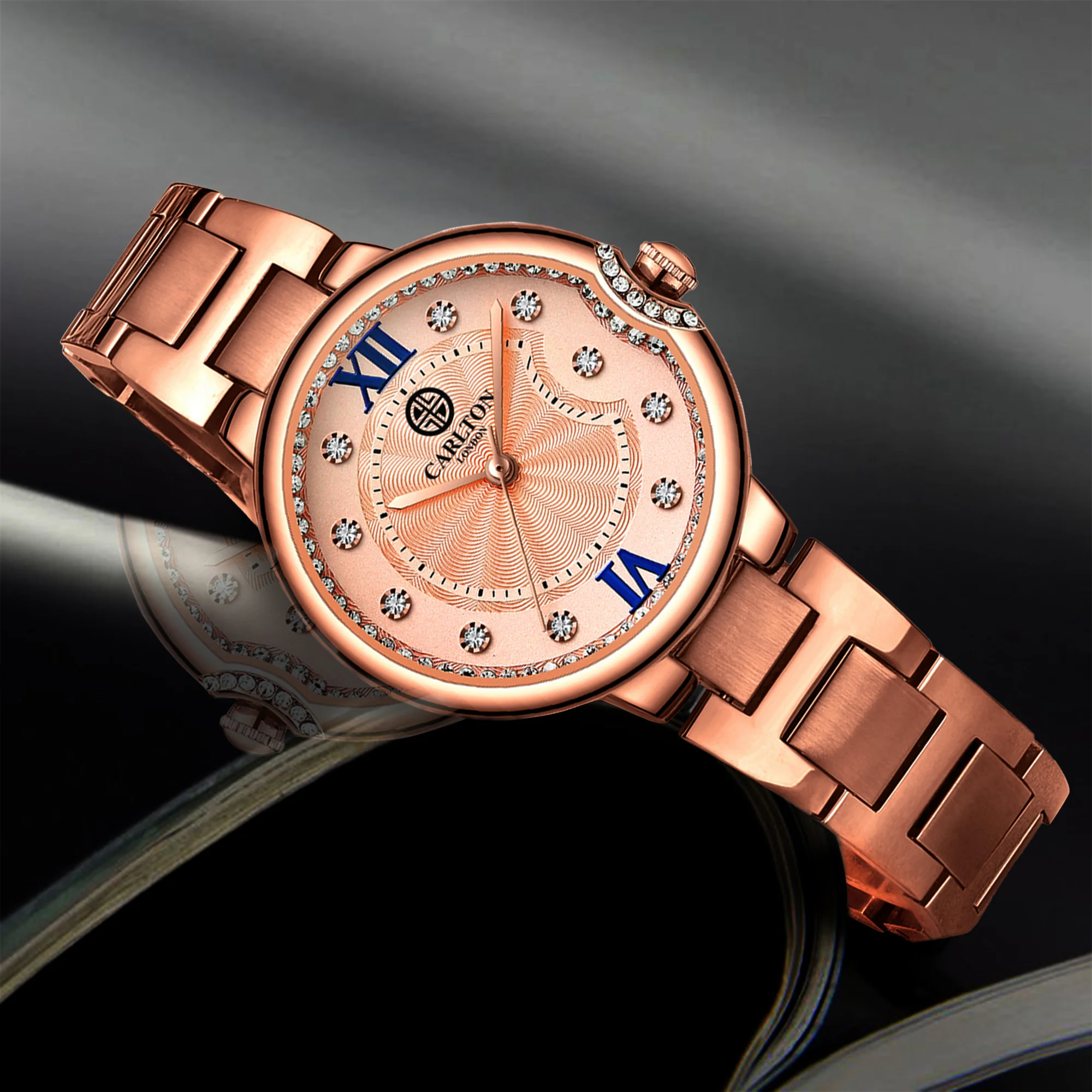 Charlotte : Rose Gold Stainless Steel Women Analog Watch - CLDRGS-002 - Image 4